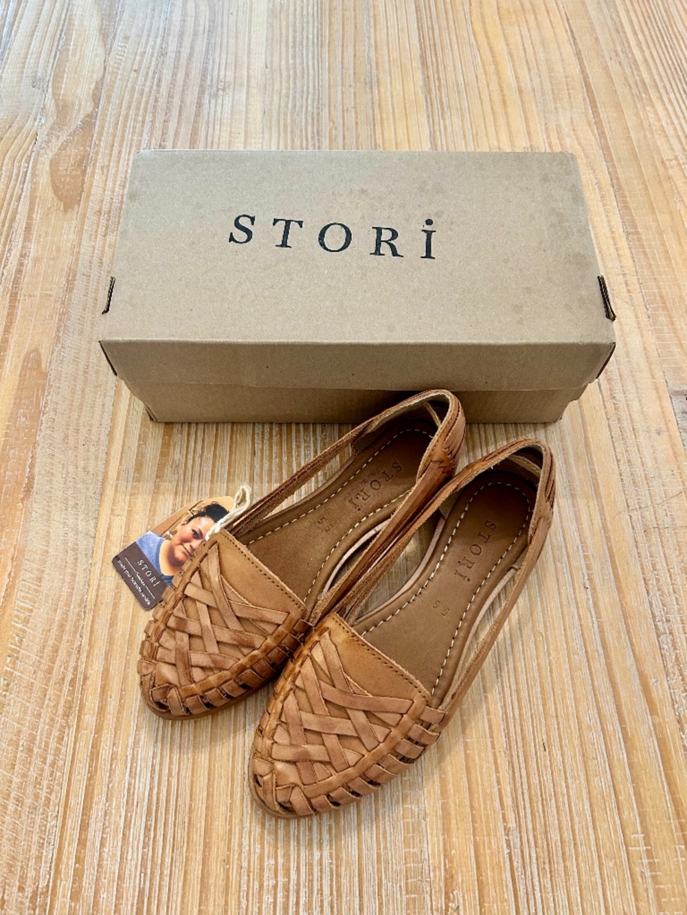 NIB Stori Footwear The Traditional Tan Mexican Huarache Sandals 5.5